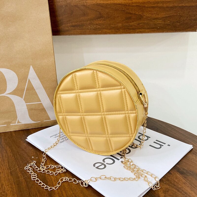 

Textured Chain Crossbody Bag, Yellow