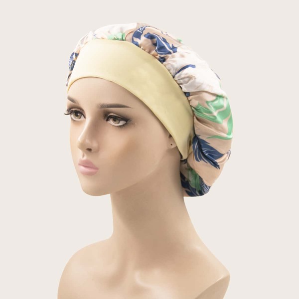 

Leaf Print Hair Bonnet, Multicolor
