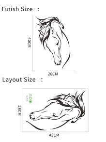 Hình dán tường in hình ngựa - màu đen - Xem 2