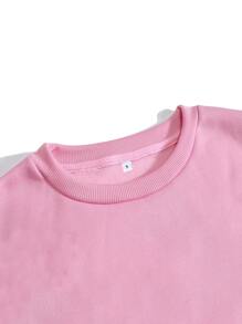 INAWLY Solid Thermal Lined Pullover,Long Sleeve Tops Graduation,Back To School Outfits,Graduation,Teacher Outfits For Women,Back To School  Fall Outfit - Baby Pink - View 6