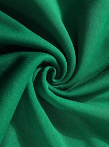 SHEIN EZwear Solid Drop Shoulder Sweatshirt - Dark Green - View 5