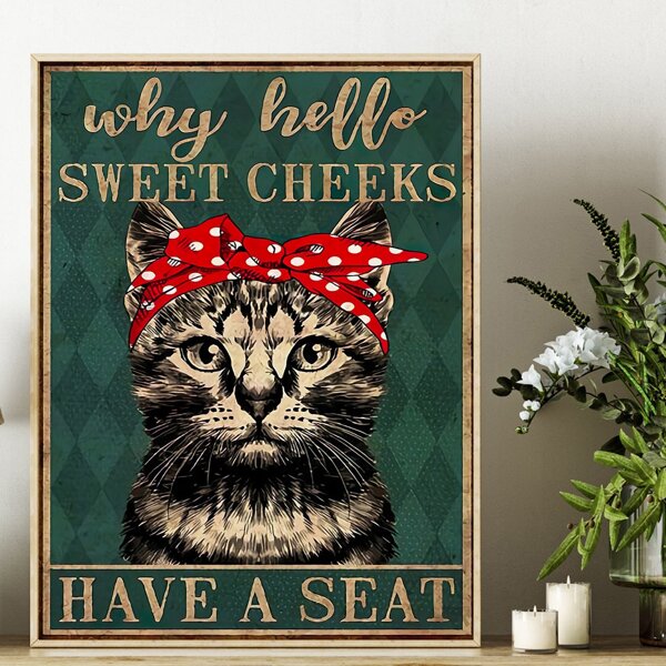 

Cat Print Unframed Painting, Multicolor