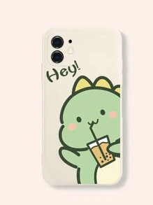 Cute Stuff Cartoon Dinosaur Phone Case Compatible With IPhone15/15Plus/15Pro/15Promax - White - View 3