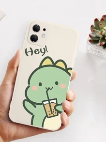 Cute Stuff Cartoon Dinosaur Phone Case Compatible With IPhone15/15Plus/15Pro/15Promax - White - View 4