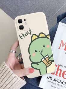 Cute Stuff Cartoon Dinosaur Phone Case Compatible With IPhone15/15Plus/15Pro/15Promax - White - View 5