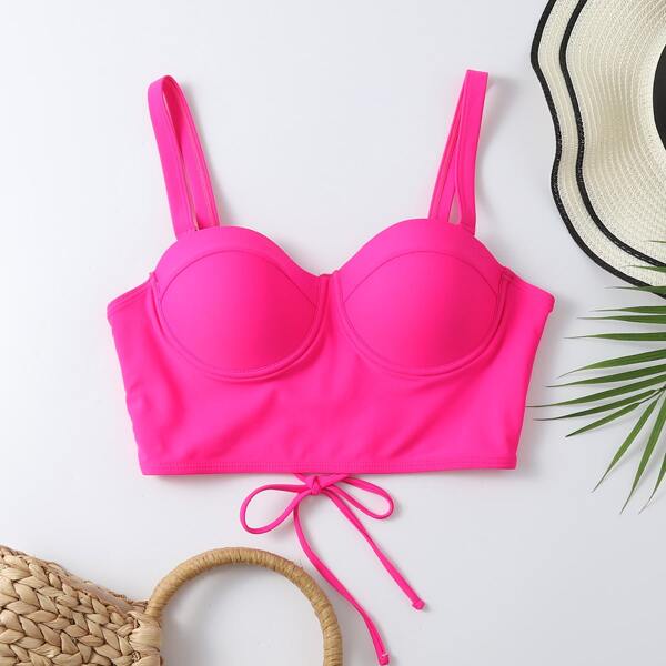 

Solid Underwire Bikini Top, Hot pink