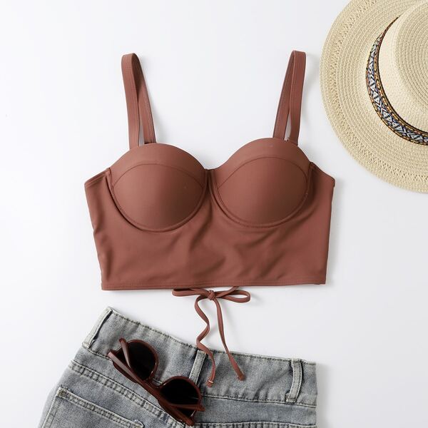 

Solid Underwire Bikini Top, Redwood