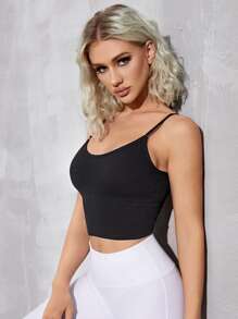 Yoga Sxy Medium Support  Seamless Lace-up Back Sports Bra - Black - View 3