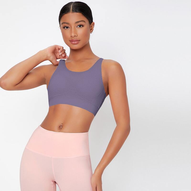 

Cut Out Back Sports Bra, Mauve purple