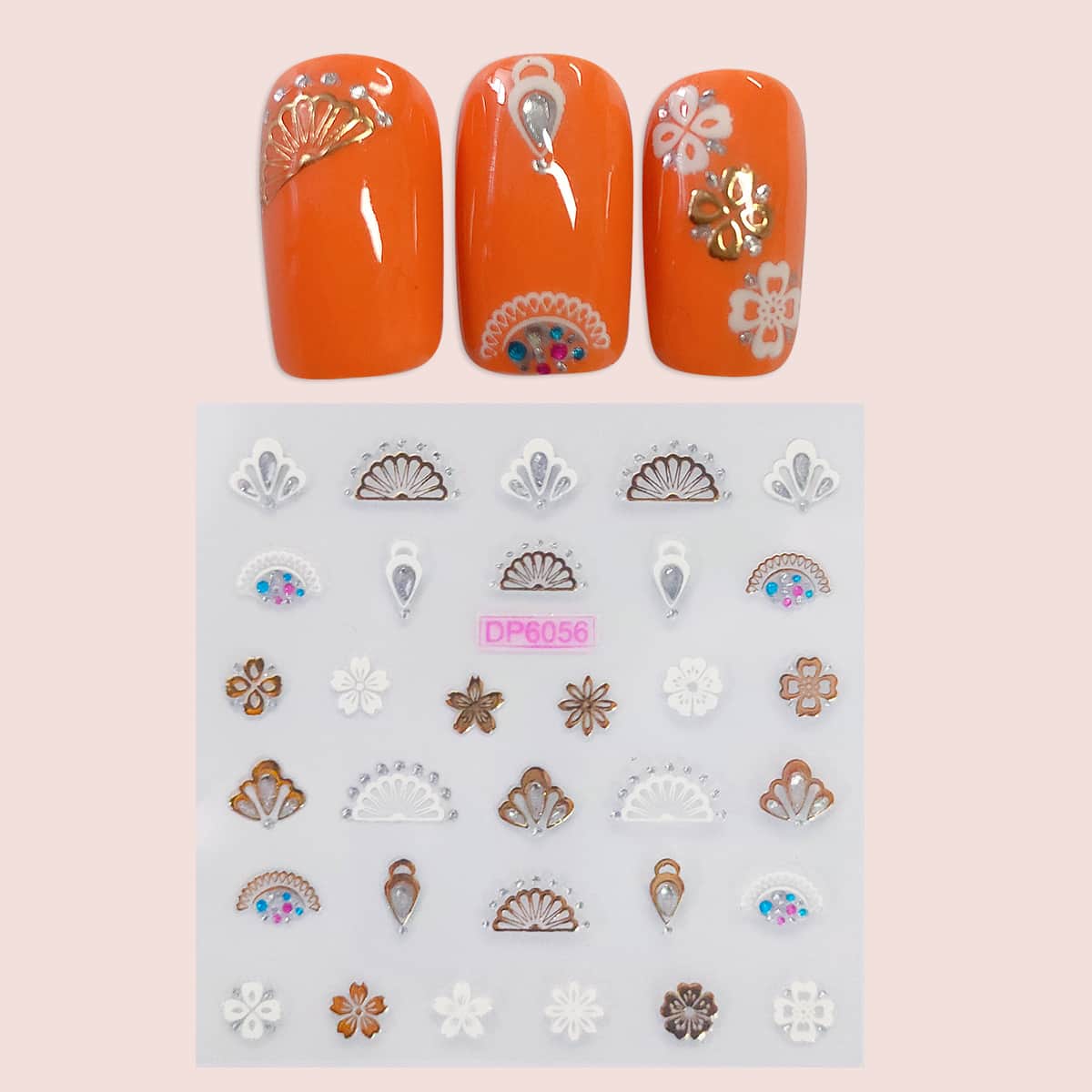 

1sheet Flower Pattern Nail Art Sticker, Multicolor