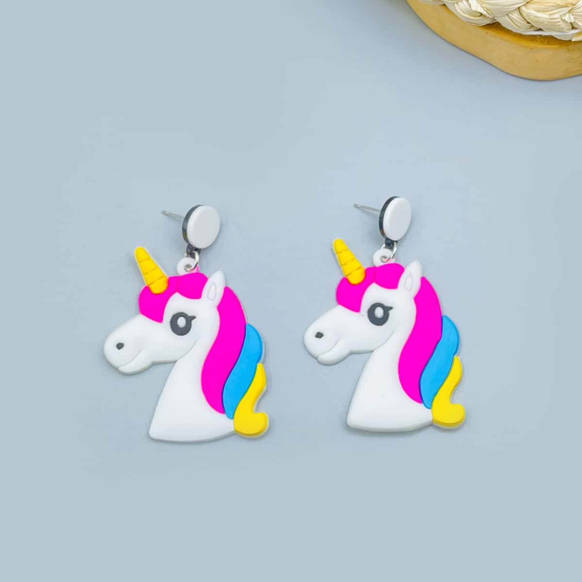 

Unicorn Drop Earrings, White