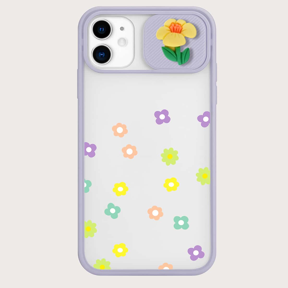 

Floral Print Slide Lens Protector Phone Case, Multicolor