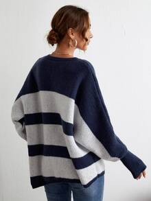 British Flag And Striped Pattern Dolman Sleeve Jumper - Multicolor - View 2