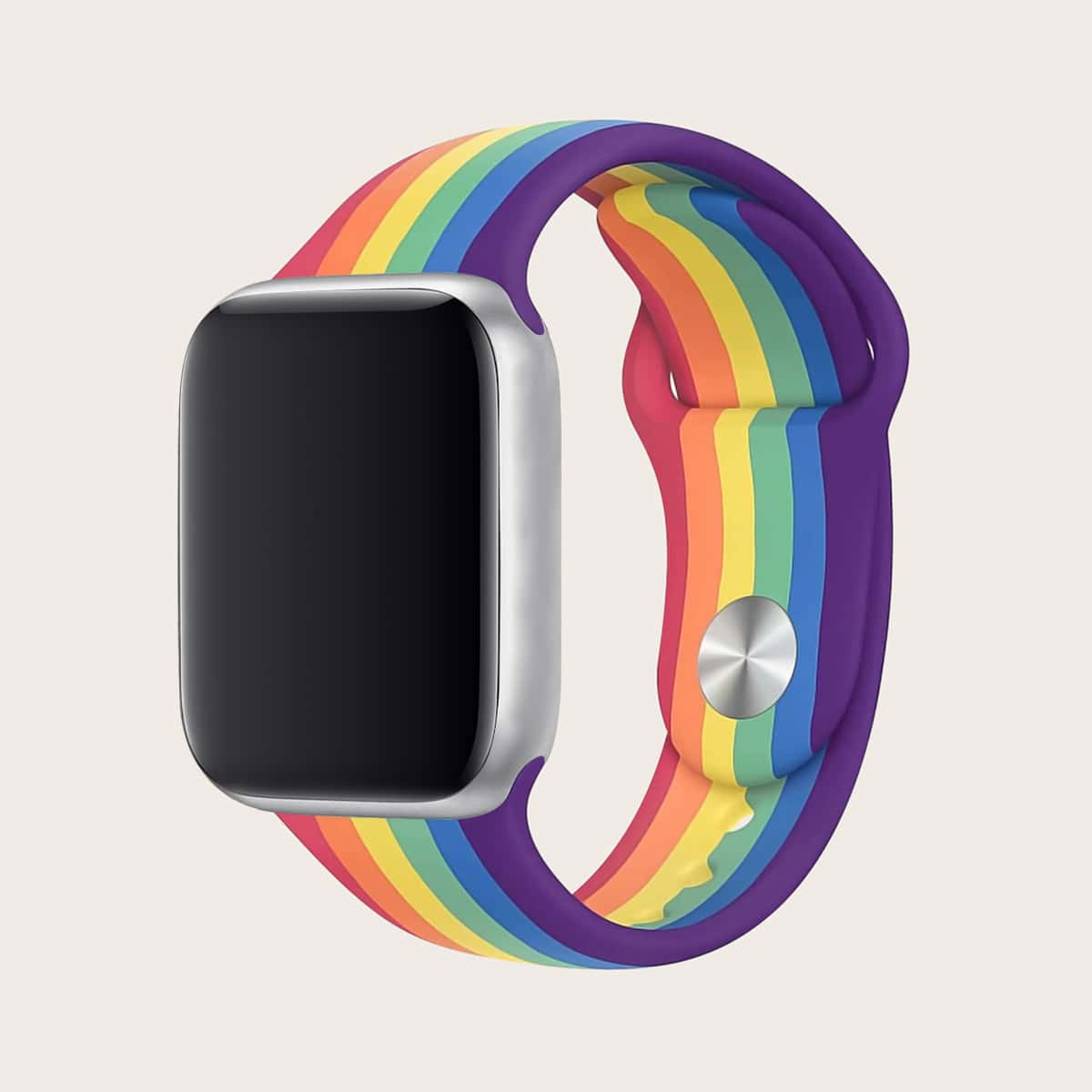 

Rainbow Striped Apple Watchband, Multicolor
