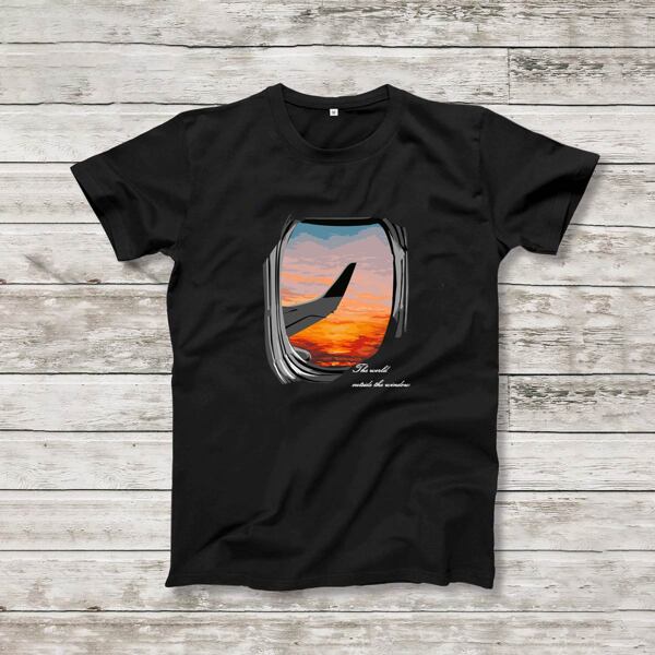 

Men Sky And Slogan Graphic Tee, Black