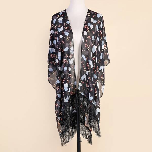 

Leaf Print Scarf, Multicolor