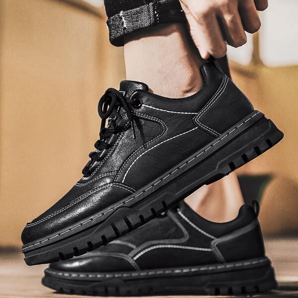

Men Lace-up Front Low Top Dress Shoes, Black