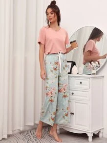 Bộ đồ ngủ Nữ Nơ Bướm Hoa Giải trí - Nhiều màu - Xem 5