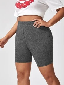 Shorts biker unicolor - grande - Gris Oscuro - Ver 3