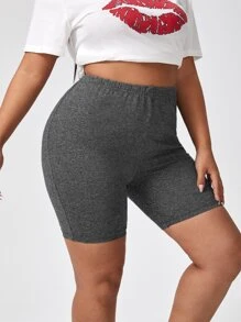 Shorts biker unicolor - grande - Gris Oscuro - Ver 5