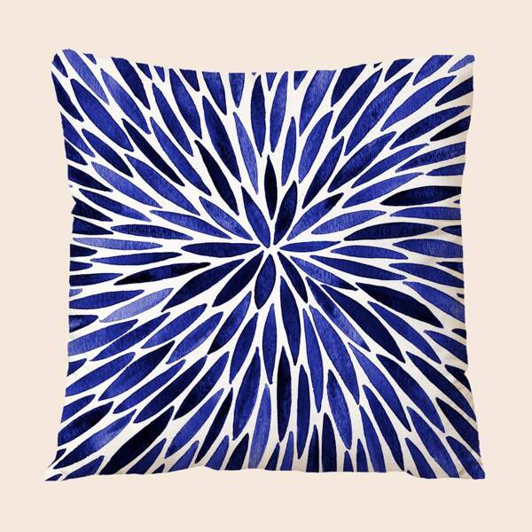 

Graphic Print Cushion Cover Without Filler, Royal blue