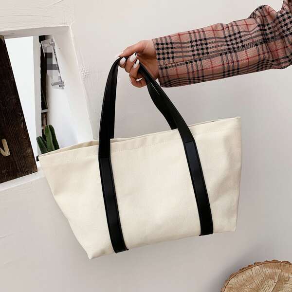 

Minimalist Tote Bag, Beige