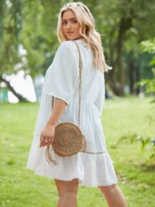 SHEIN Vestido smock con diseño bordado - Blanco - Ver 2