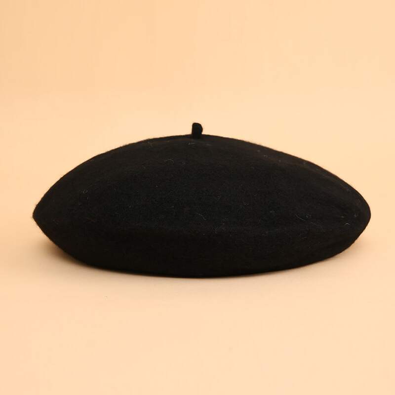 

Simple Solid Beret, Black