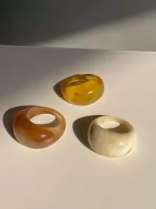 3pcs Minimalist Chunky Ring - Multicolor - View 2