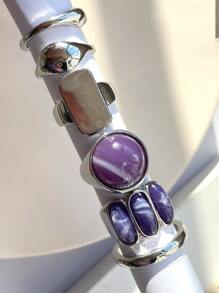 6入組石頭裝飾戒指 - 彩色 - 查看 2