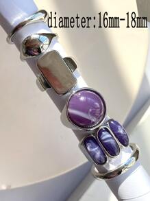 6入組石頭裝飾戒指 - 彩色 - 查看 3