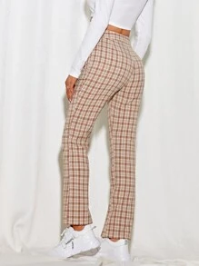 SHEIN Unity Quần Nút Túi Dây kéo Sọc ca rô Sẵn sàng - Nhiều màu - Xem 2