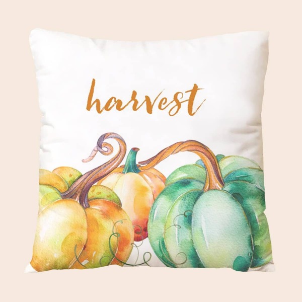 

Pumpkin Print Cushion Cover Without Filler, Multicolor