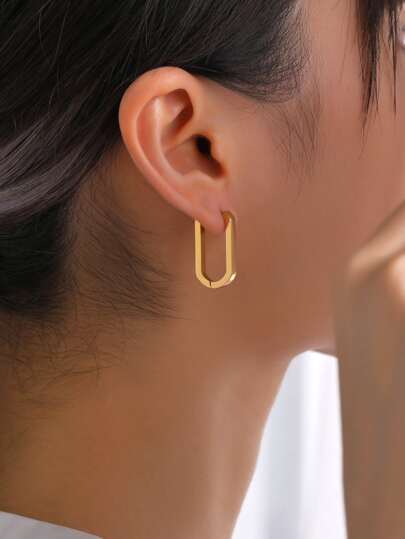Geo Design Hoop Earrings