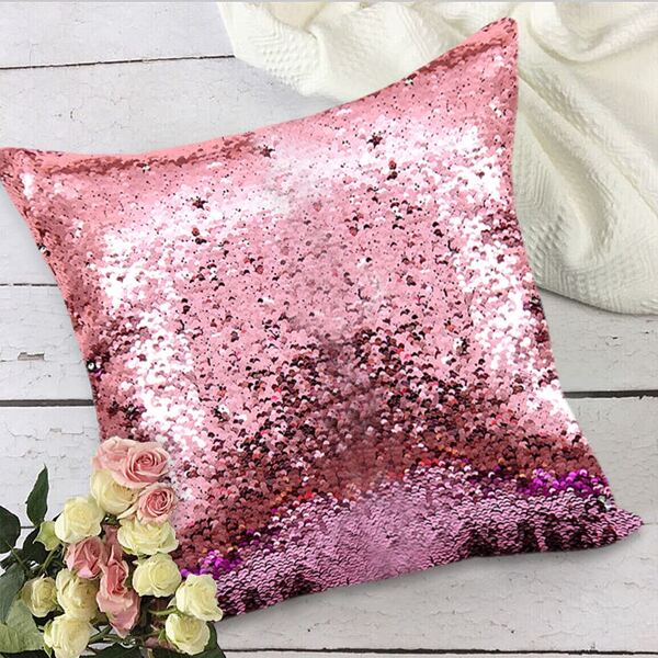 

Sequin Decor Cushion Cover Without Filler, Pink