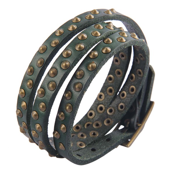 

Studded Decor Layered Bracelet, Green