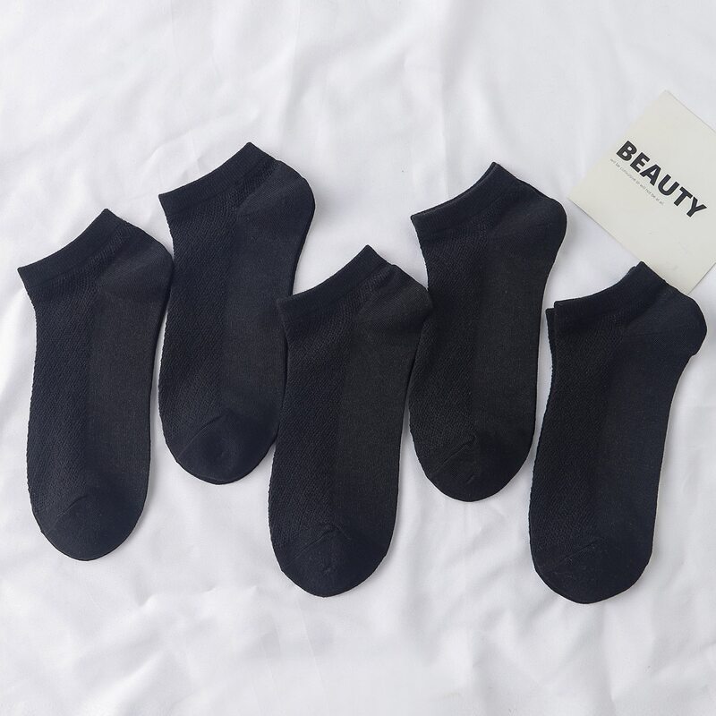 

5pairs Solid Ankle Socks, Black