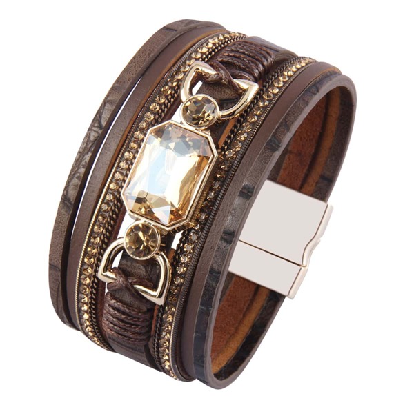 

Rhinestone Decor Bracelet, Brown