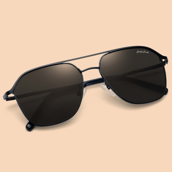 

Men Metal Frame Polarized Sunglasses, Black