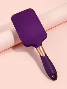 紫色防滑墊髮刷1入組大號塑料經典長方形/方形按摩頭皮髮刷/髮梳適合所有髮質乾濕兩用 - 紫色 - 查看 3