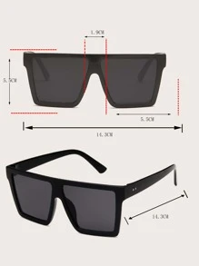 Men Flat Top Fashion Glasses For Daily Life Casual Shades Accessories For Summer Beach Vacation,Outdoor,Travel - Black - View 6