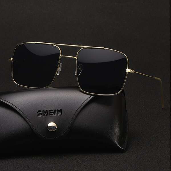 

Men Top Bar Metal Frame Sunglasses, Black