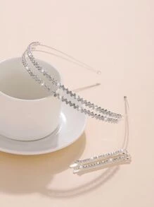 3pcs Crystal Hair Hoop And Clips For Daily Travel Dating Vacation Party,Hairband,Hair Hoop Headbands Hair Accessories Head Accessories - Silver - View 1