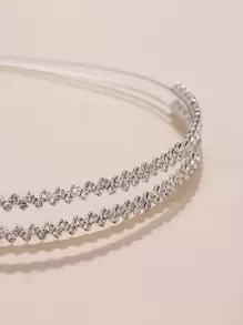 3pcs Crystal Hair Hoop And Clips For Daily Travel Dating Vacation Party,Hairband,Hair Hoop Headbands Hair Accessories Head Accessories - Silver - View 3