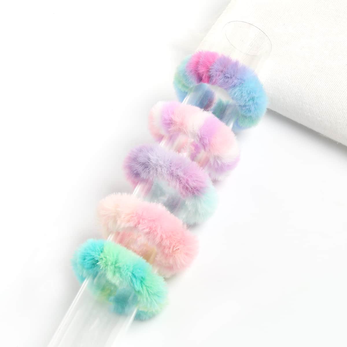 

5pcs Tie Dye Fluffy Scrunchie, Multicolor