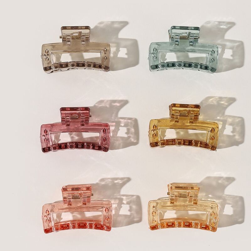 

6pcs Solid Hair Claw, Multicolor