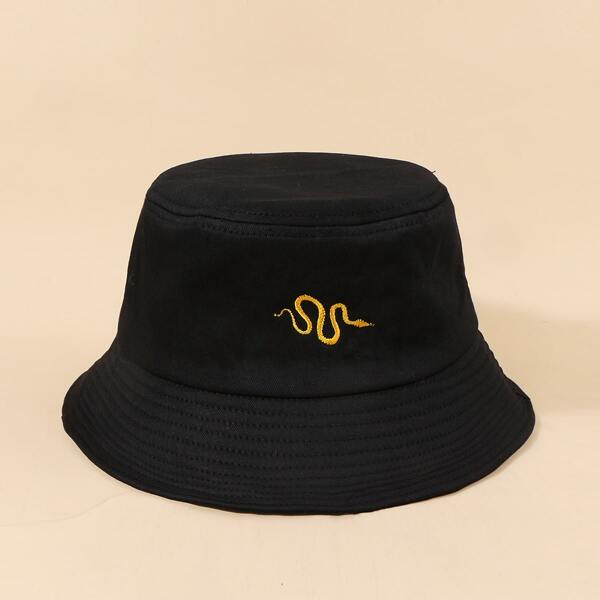

Men Embroidery Bucket Hat, Black