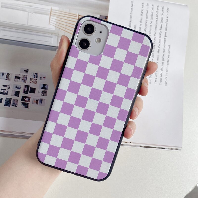 

Checkered Phone Case, Purple