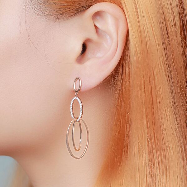 

18K Gold Plated Oval Drop Earrings