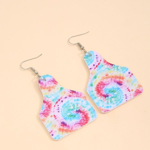 

Tie Dye PU Leather Earrings, Multicolor